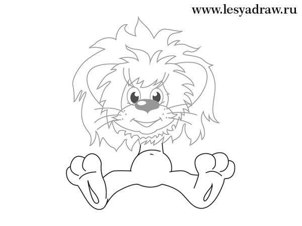 Рисунок львенка из мультика Львенок и черепаха карандашом для детей