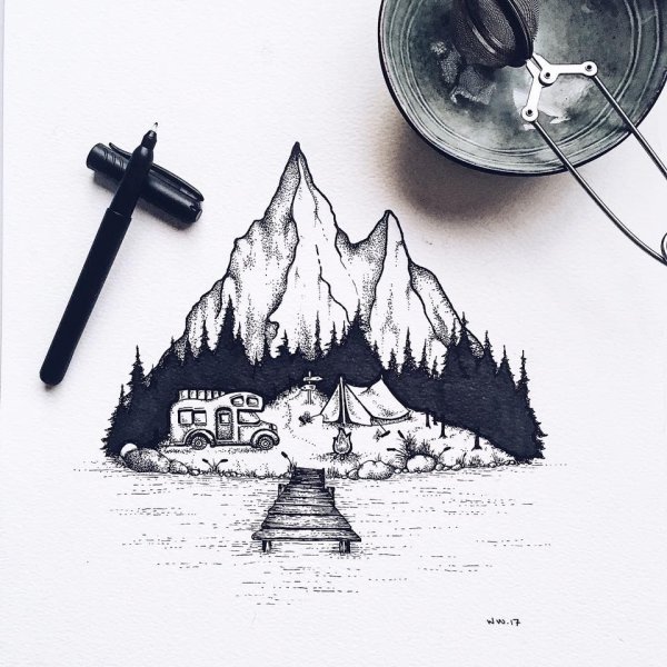 Атмосферные рисунки карандашом