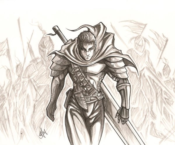 Гатс Берсерк для срисовки