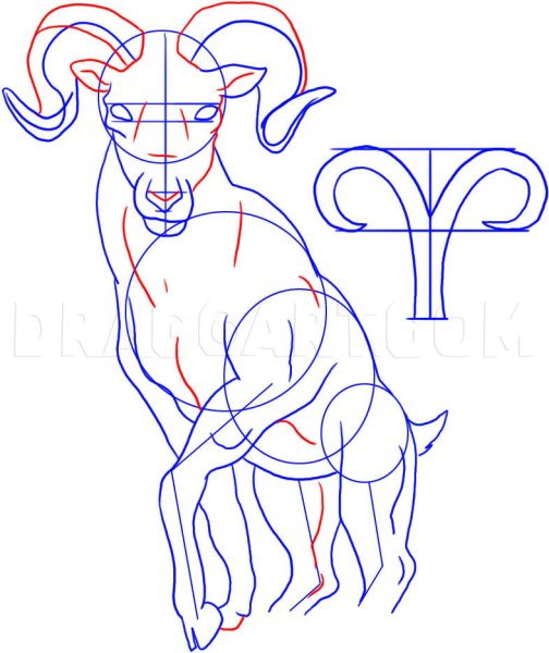 Знак зодиака Овен карандашом