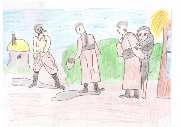 Человек с собакой рисунок