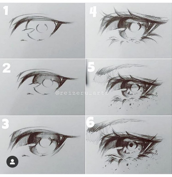 Аниме глаза туториал карандашом