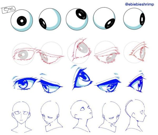 Ракурсы глаз для рисования