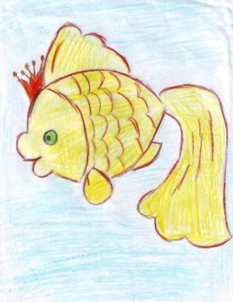 Золотая рыбка сказка для срисовки