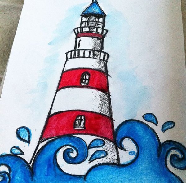 Рисование с детьми Маяк