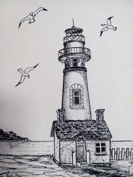 Маяк карандашом