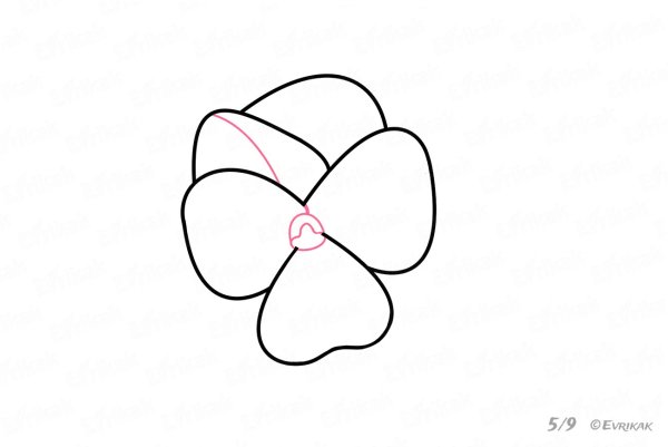 Схема рисования фиалки