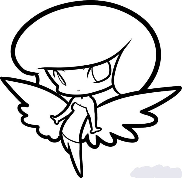 Рисунок ангела для срисовки легкие