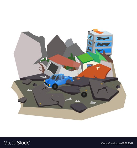 Рисунок на тему землетрясение легкий