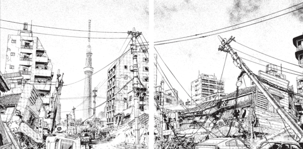 Разрушенное здание рисунок