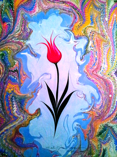 Рисование на воде эбру