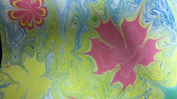 Рисование эбру осень