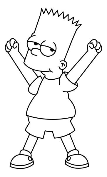 Раскраски для мальчиков барт симпсон