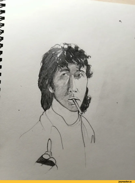 Рисунок Виктор Цой легко