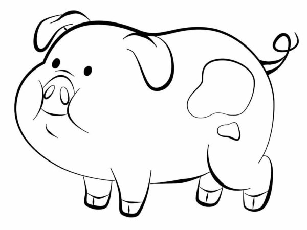 Милые рисуночки легкие Свинка