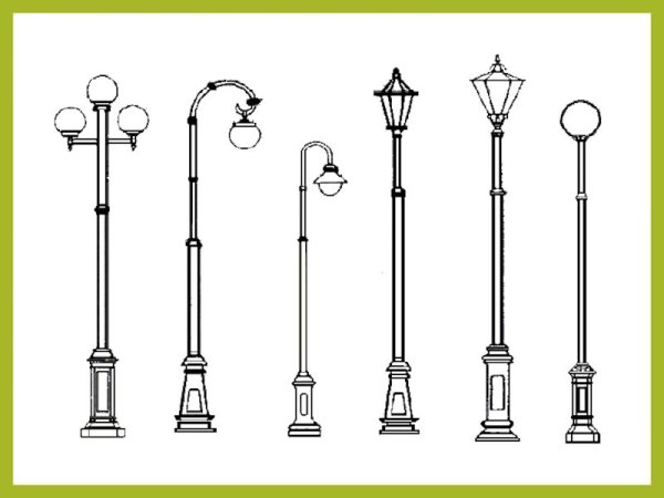 Фонарный столб вид спереди чертеж