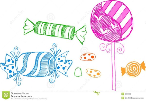 Рисование конфеты в фантиках