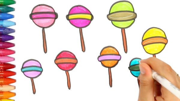 Поэтапное рисование сладостей