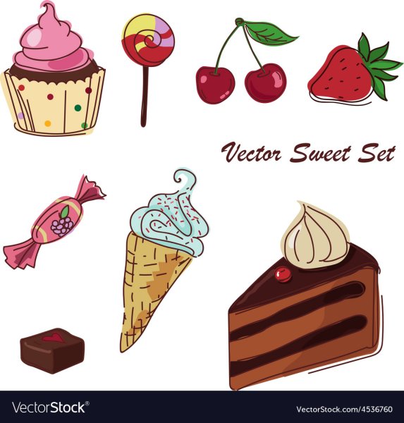 Рисунки сладостей для срисовки лёгкие и красивые