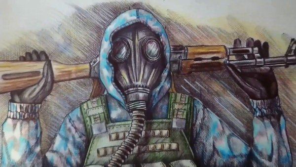 Сталкер ЧАЭС рисунок