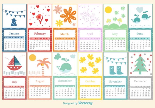 Картинки для календаря по месяцам