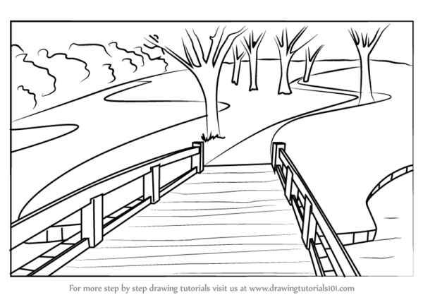 Зимний парк раскраска