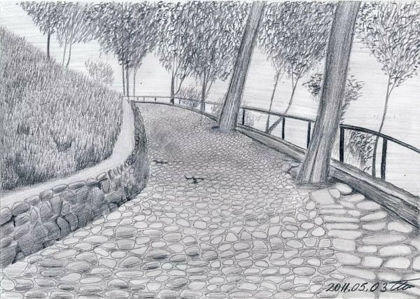 Аллея карандашом