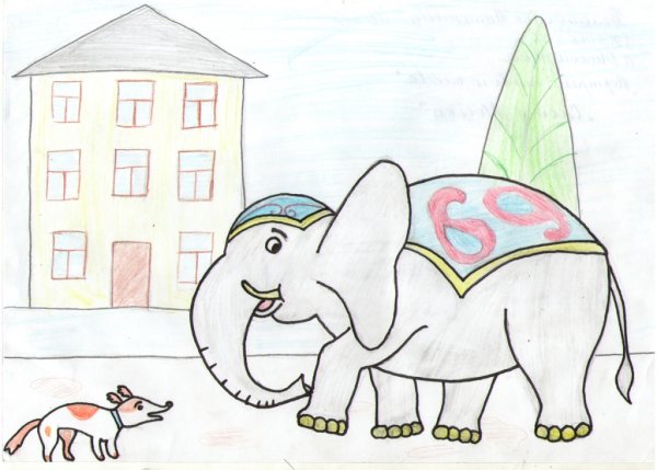 Иллюстрация к басне слон и моська