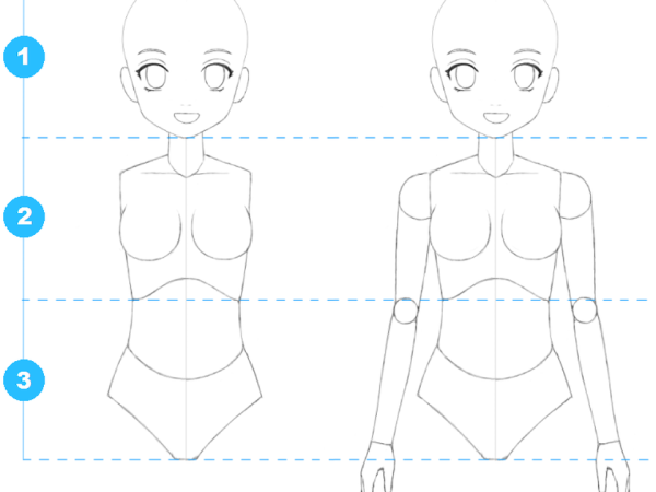 Схема девушки для рисования