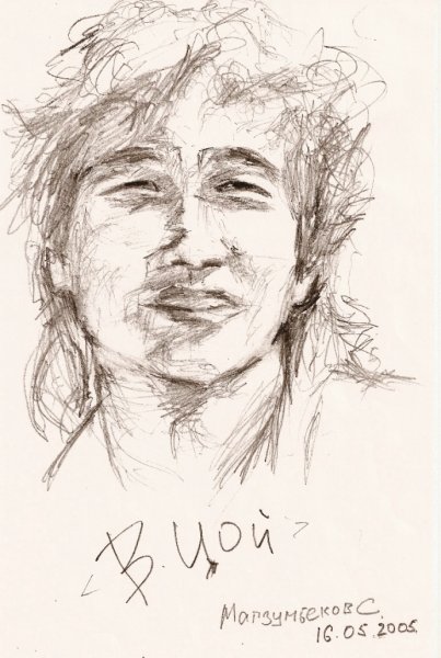 Виктор Цой рисунок