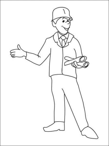 Официант нарисованный