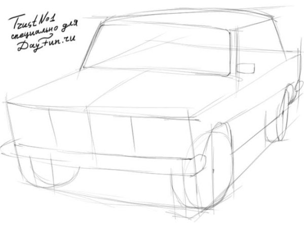 ВАЗ 2106 нарисовать спереди