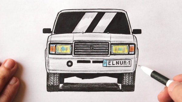 ВАЗ 2107 карандашом сбоку