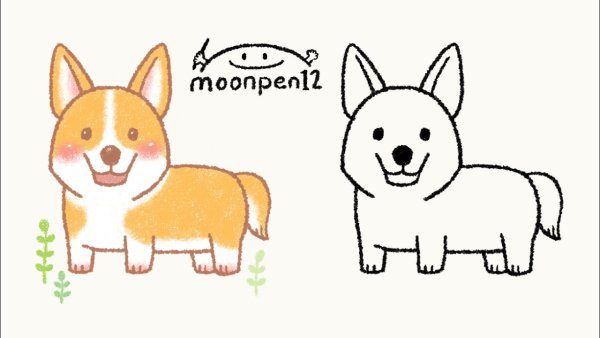 Лёгкие рисунки корги