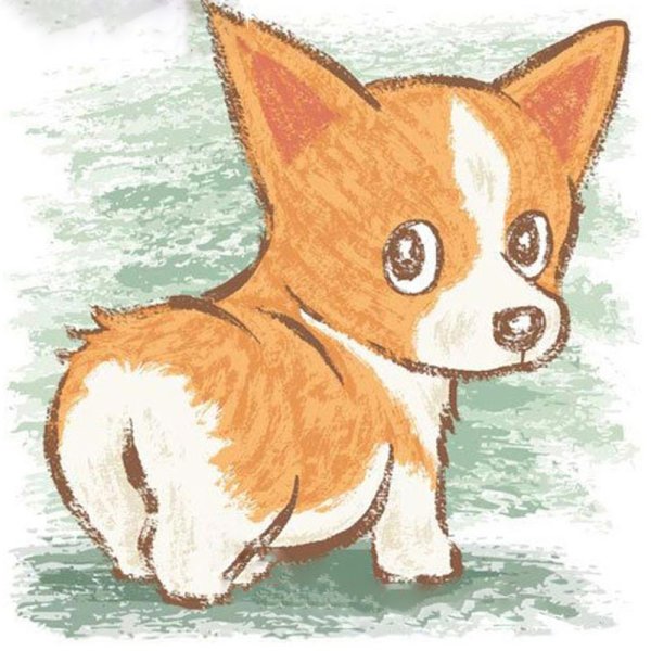Рисунок корги легкий