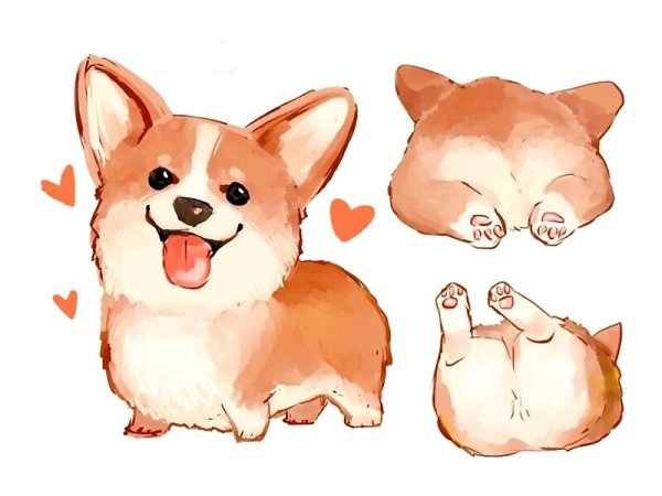 Корги рисунок