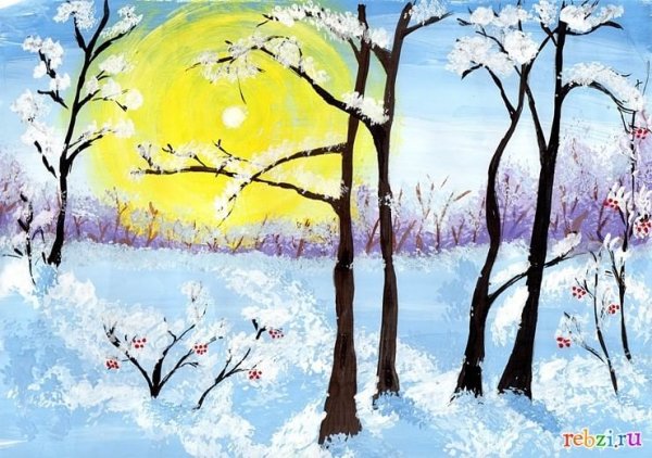 Зимний пейзаж для детей 5-6
