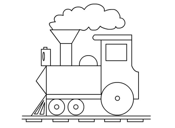Раскраски. Паровоз