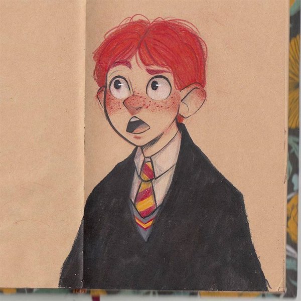 Рон из Гарри Поттера мультяшная