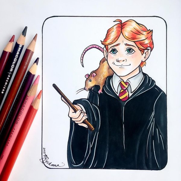 Рон Уизли рисунок легкий