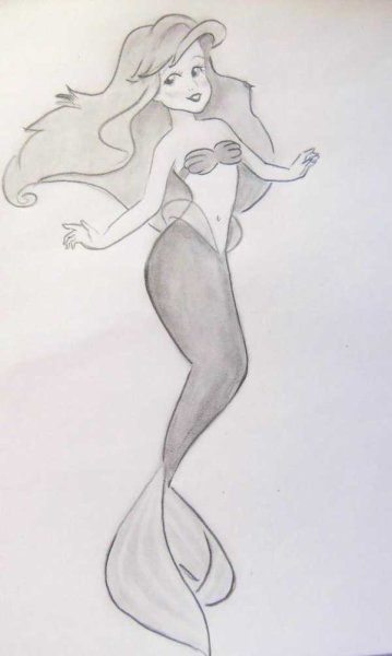 Ариель в полный рост карандашом