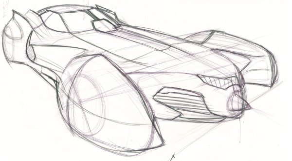 Машина будущего рисунок карандашом