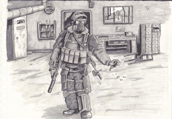 Сталкер МОНОЛИТОВЕЦ раскраска