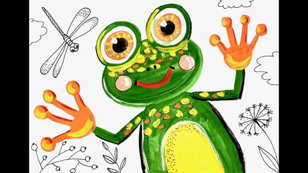 Лягушка фломастерами