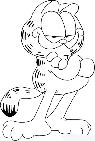 Кот Гарфилд раскраска