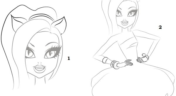 Монстр Хай рисунки карандашом для срисовки