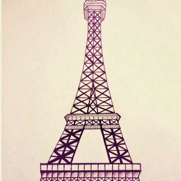 Эльфелевая башня Париж рисунок