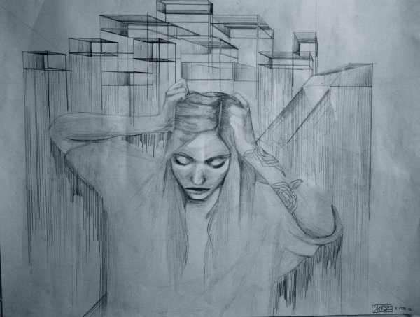 Фантазия рисунок карандашом