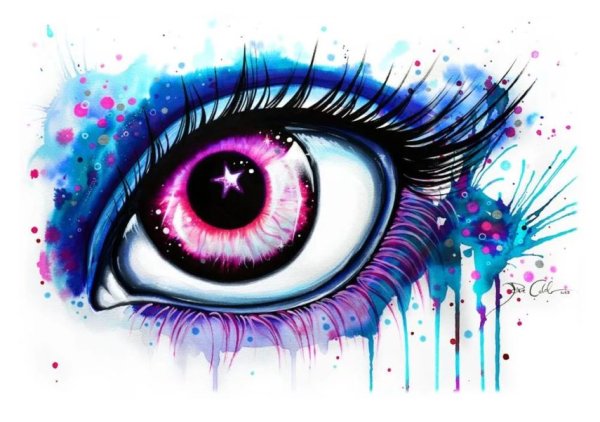 Краска в глазах акварель