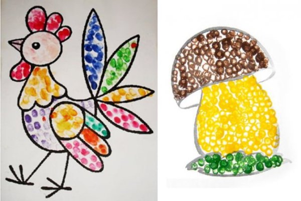 Рисование ватными палочками для детей 4-5 лет